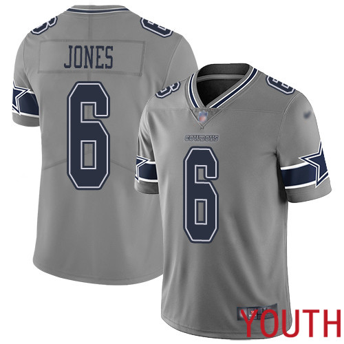 Youth Dallas Cowboys Limited Gray Chris Jones #6 Inverted Legend NFL Jersey